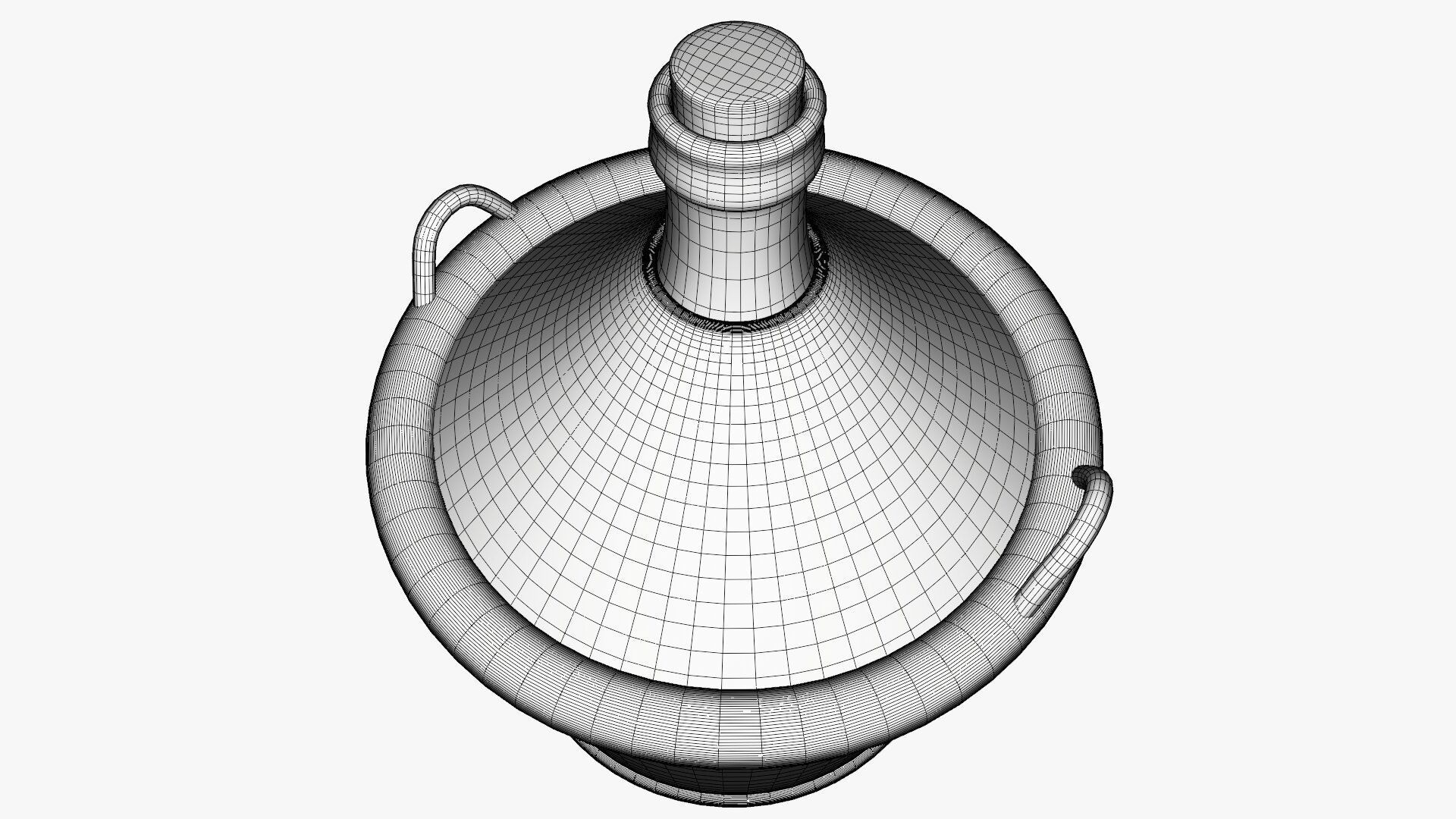 Demijohn wine bottle in wicker basket 3D model_11