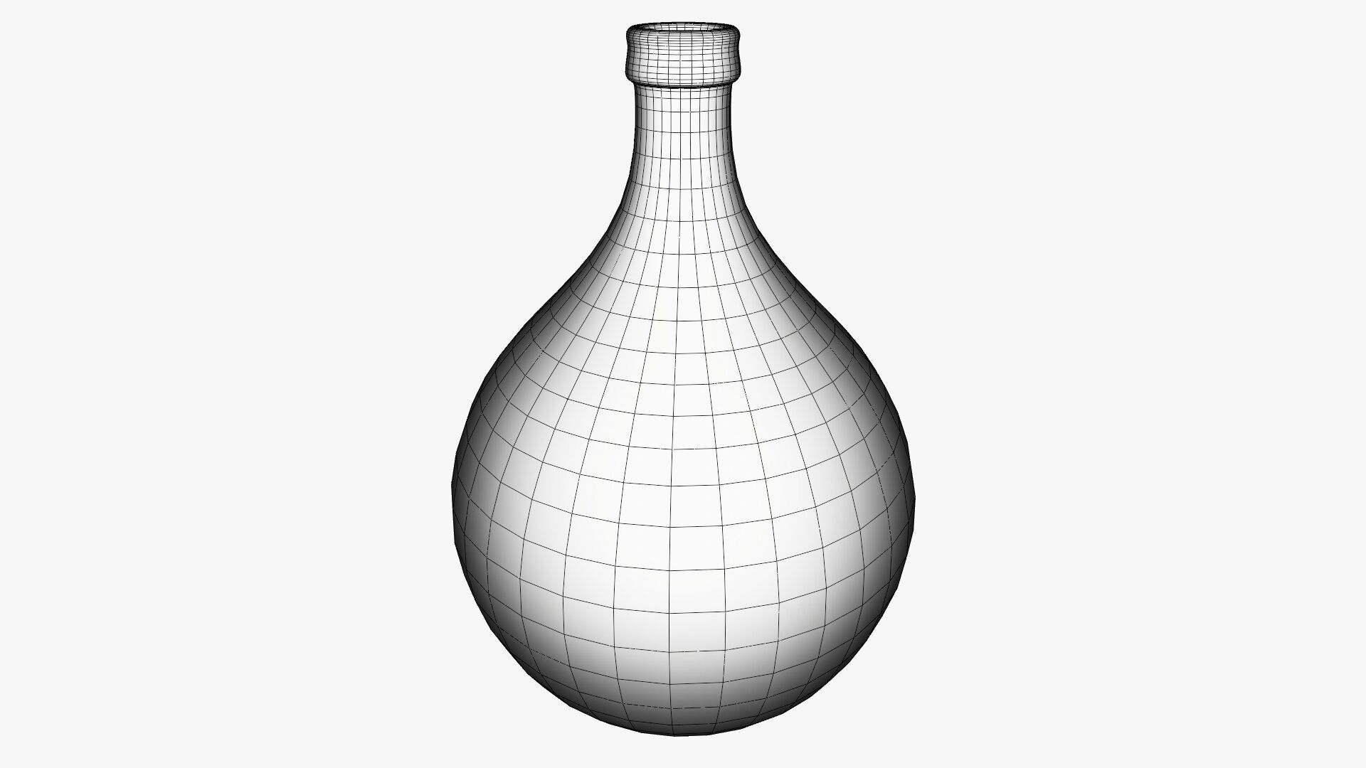Demijohn wine bottle in wicker basket 3D model_15