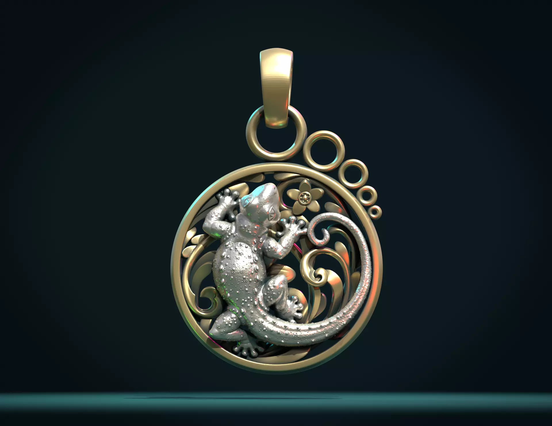 Gecko Pendant 3D print model