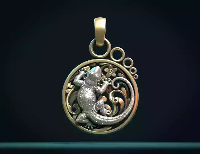 Gecko Pendant 3D print model