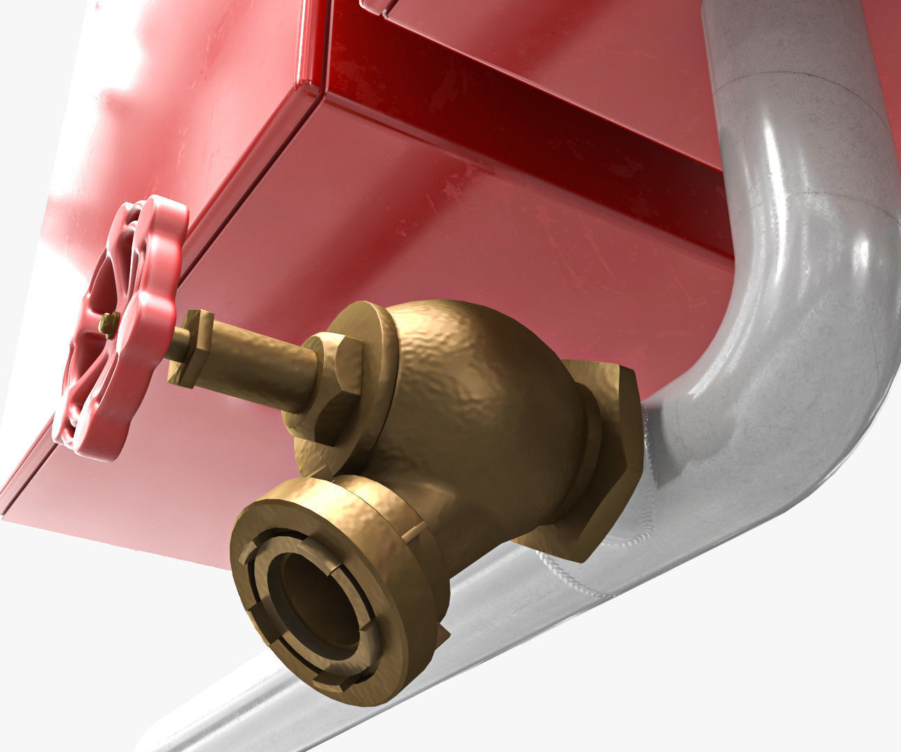 Fire Extinguisher Box Low-poly 3D model_7