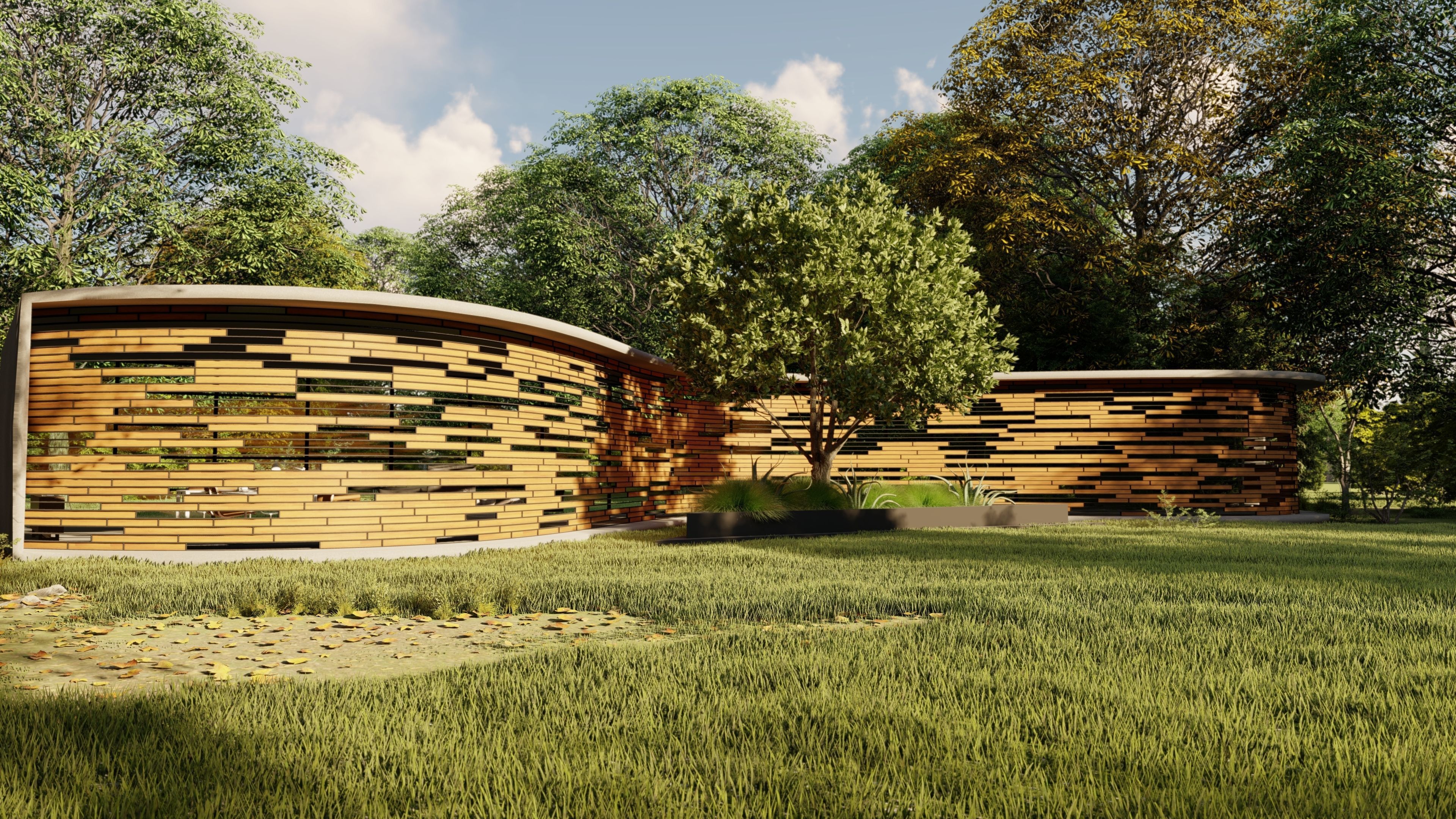 parametric facade design scene  3D print model_1