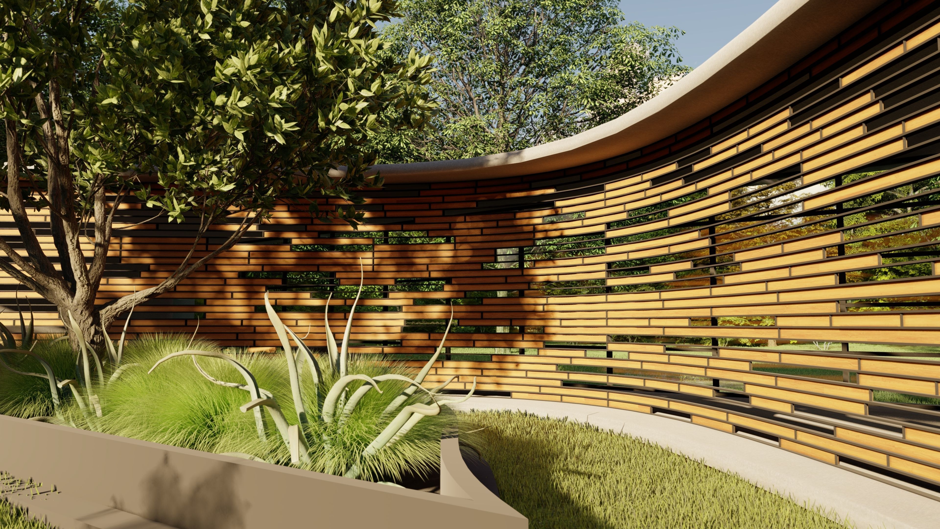 parametric facade design scene  3D print model_3