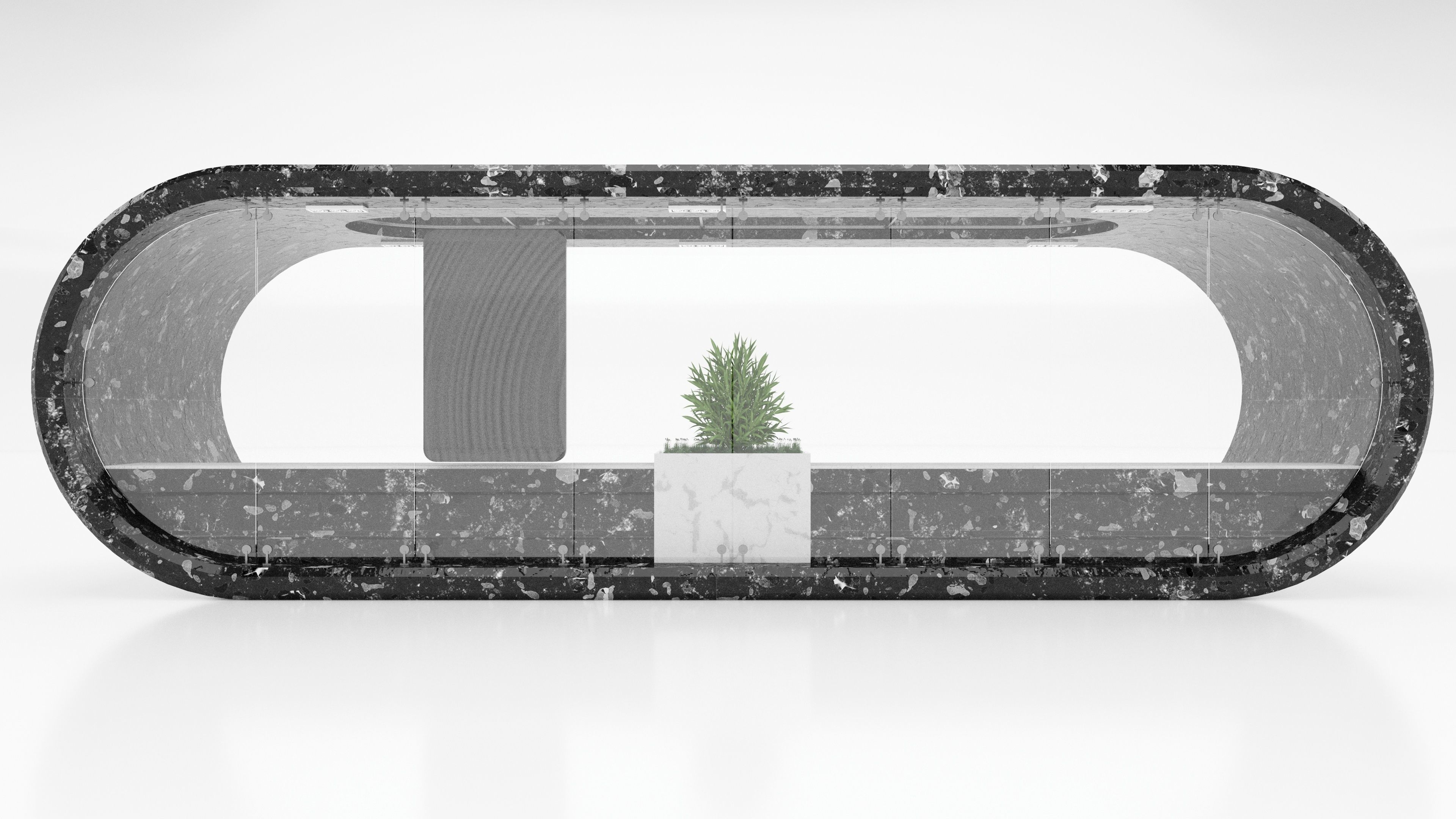 Oval busstop big 3D model_3