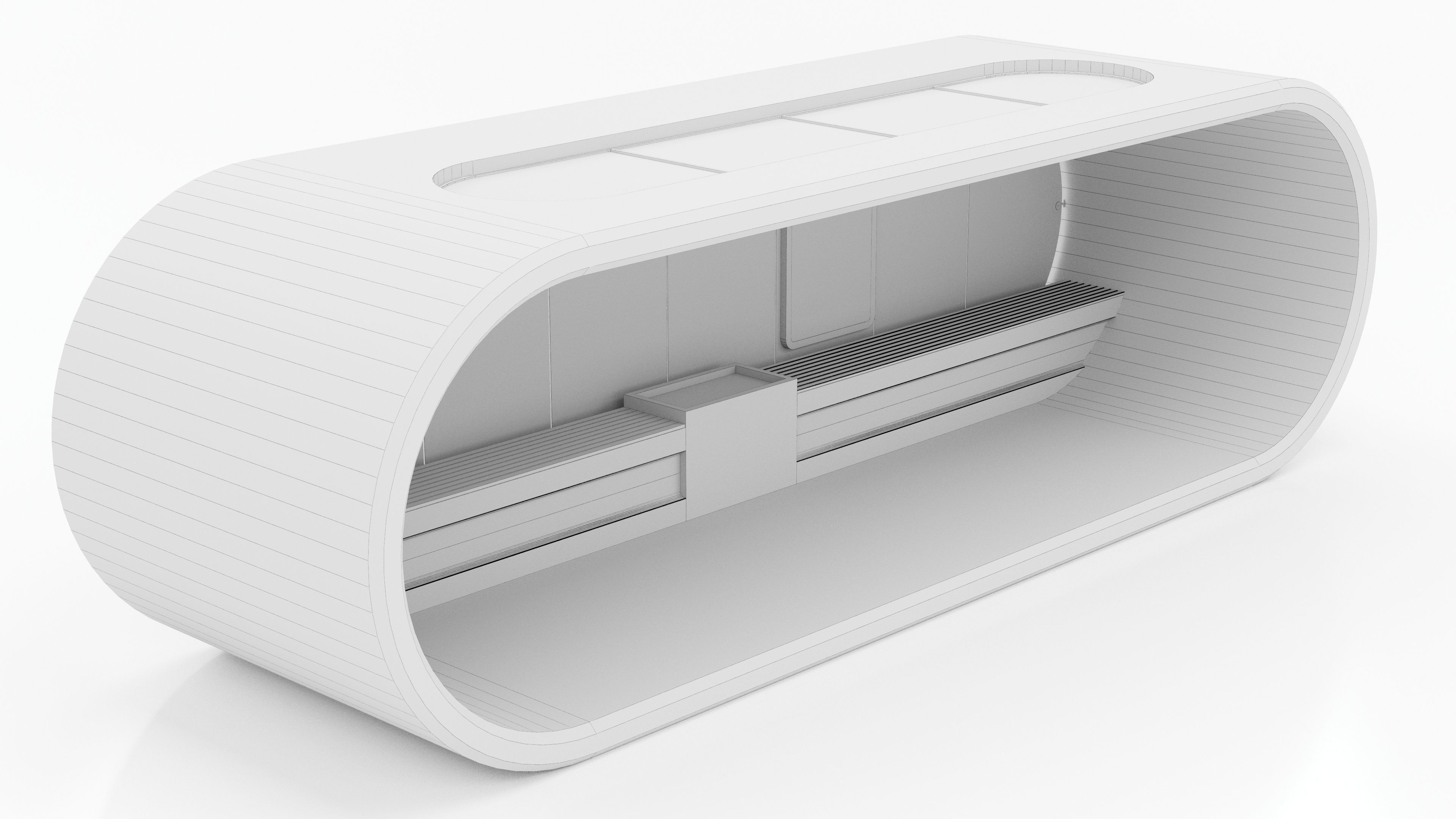 Oval busstop big 3D model_6