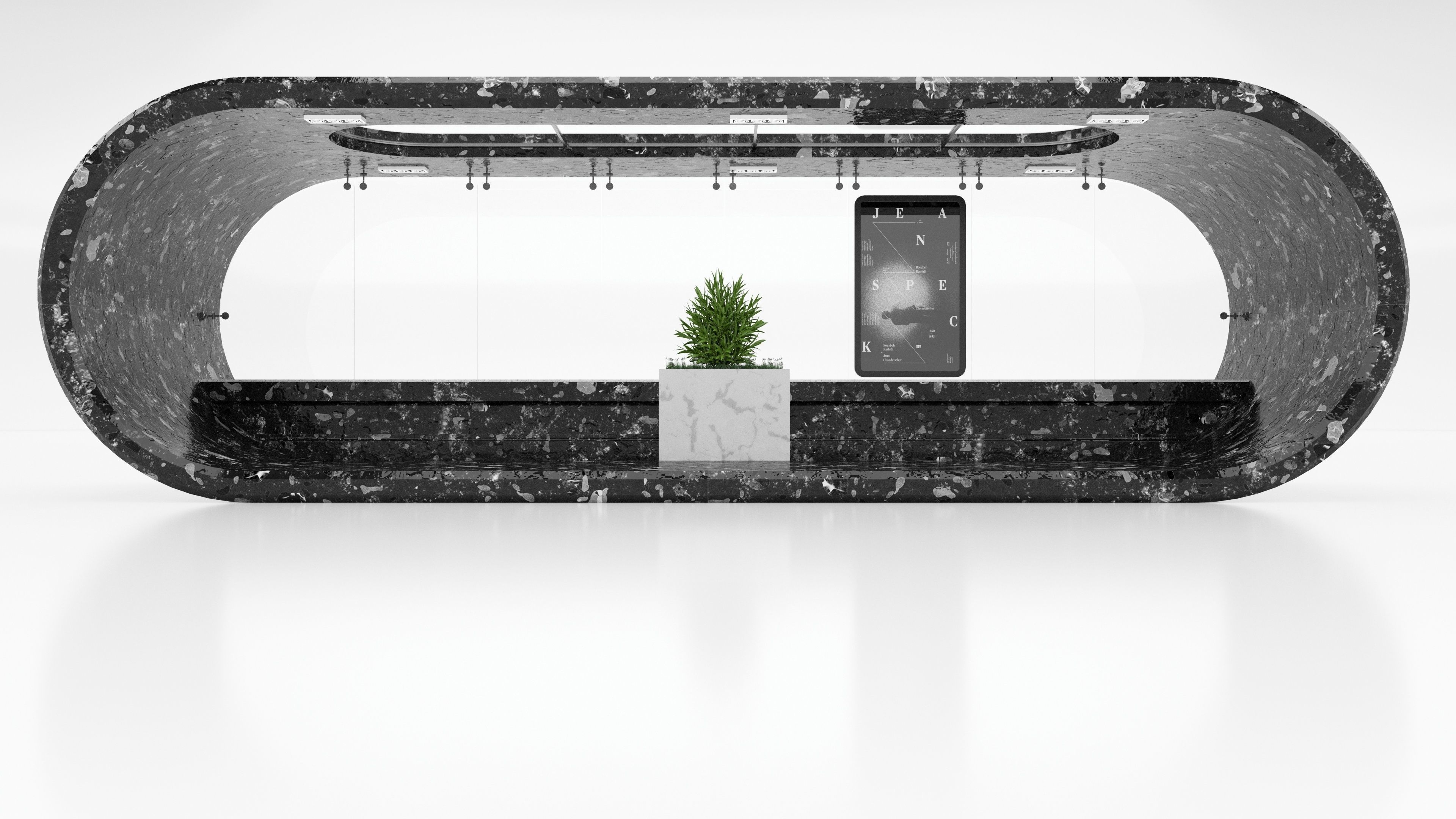 Oval busstop big 3D model_2