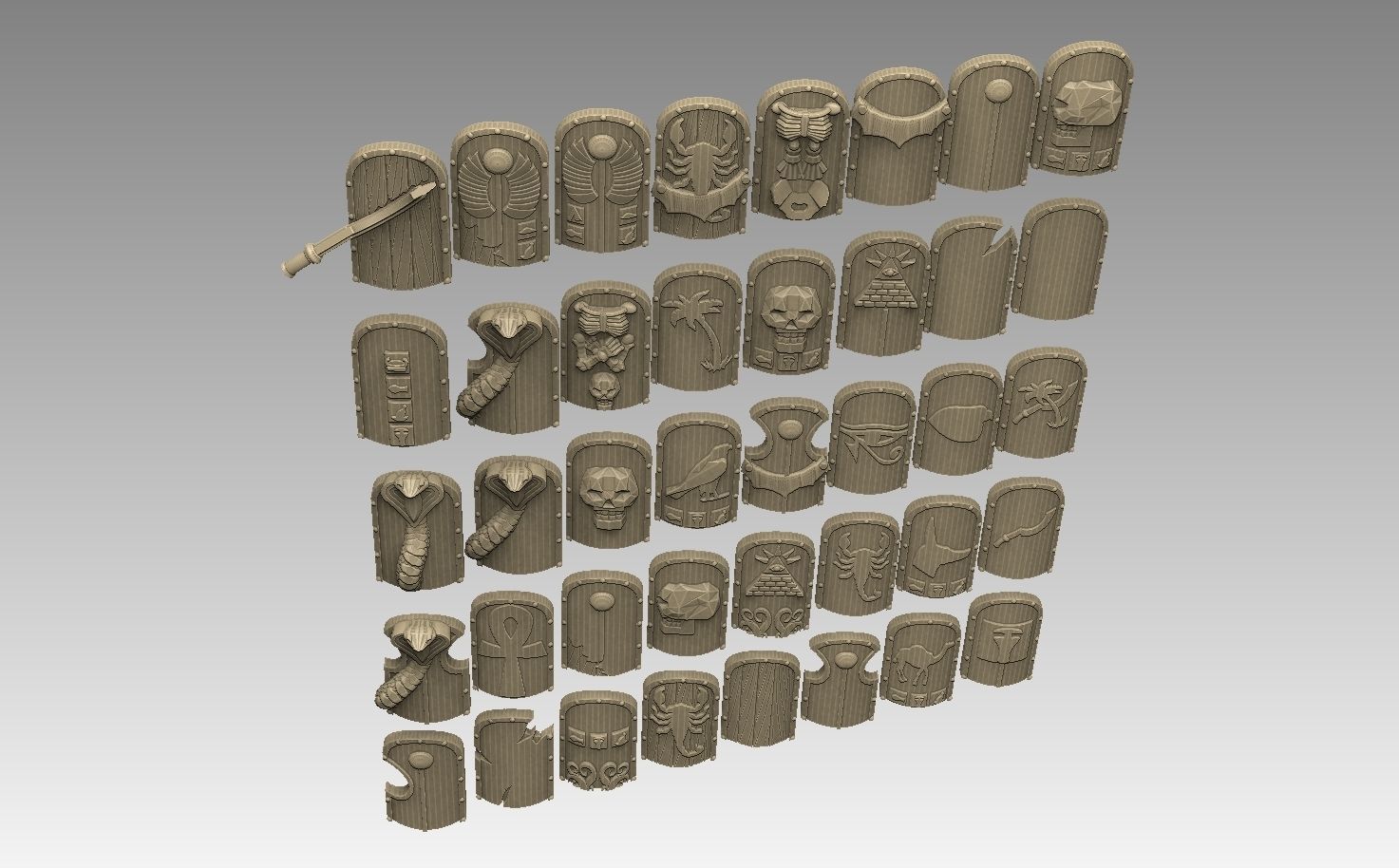 Egyptian Shield Pack 3D print model_34