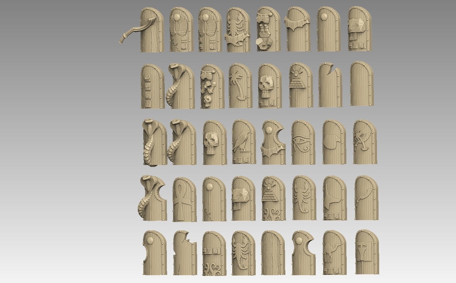 Egyptian Shield Pack 3D print model_33