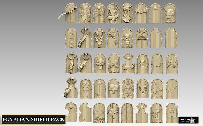 Egyptian Shield Pack 3D print model