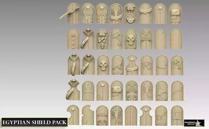 Egyptian Shield Pack 3D print model