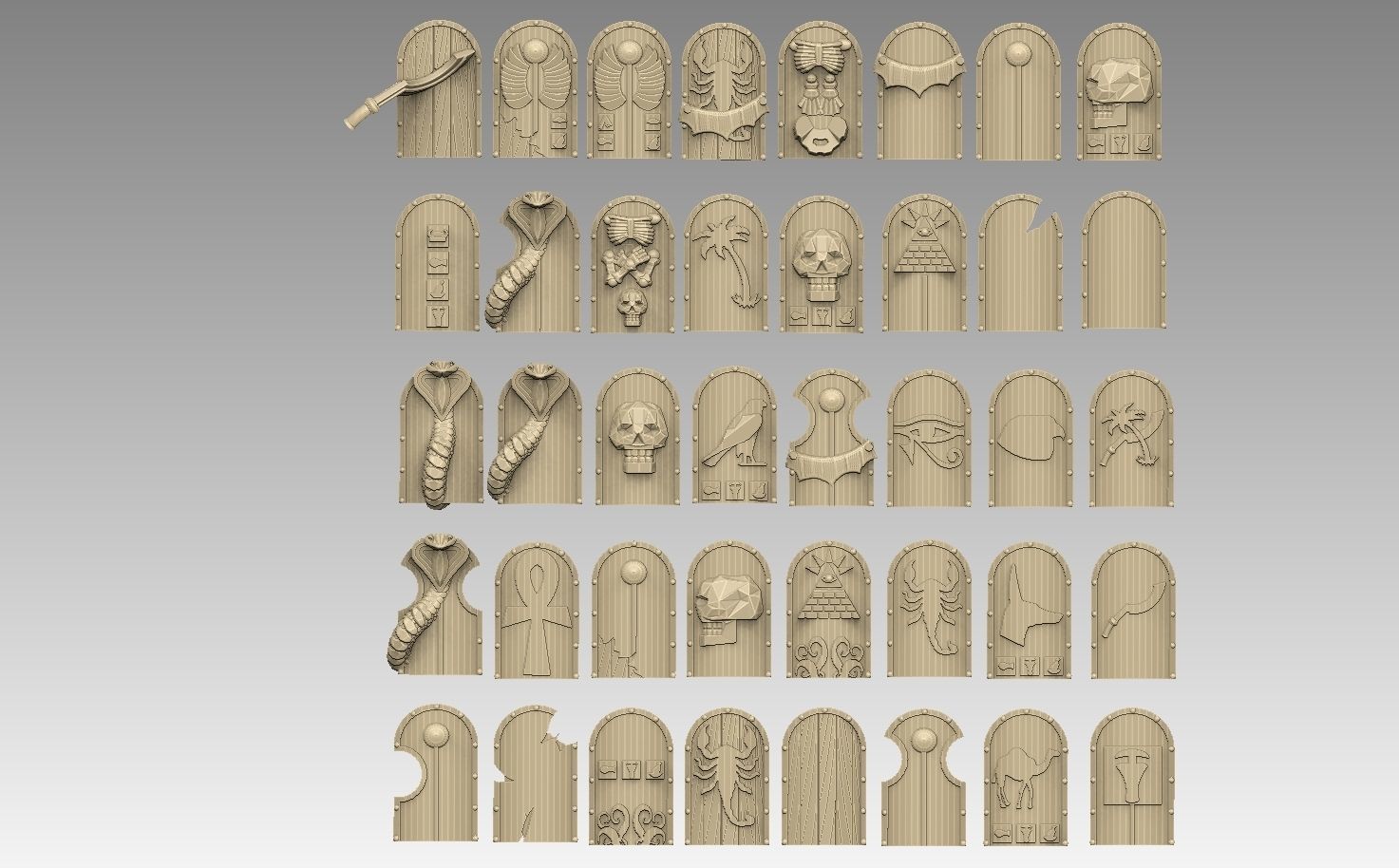 Egyptian Shield Pack 3D print model_32