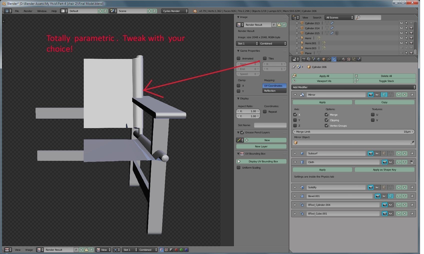 Canvas Chair Free 3D model_5