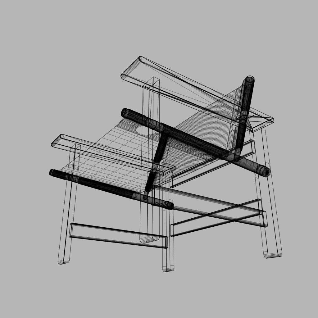 Canvas Chair Free 3D model_7