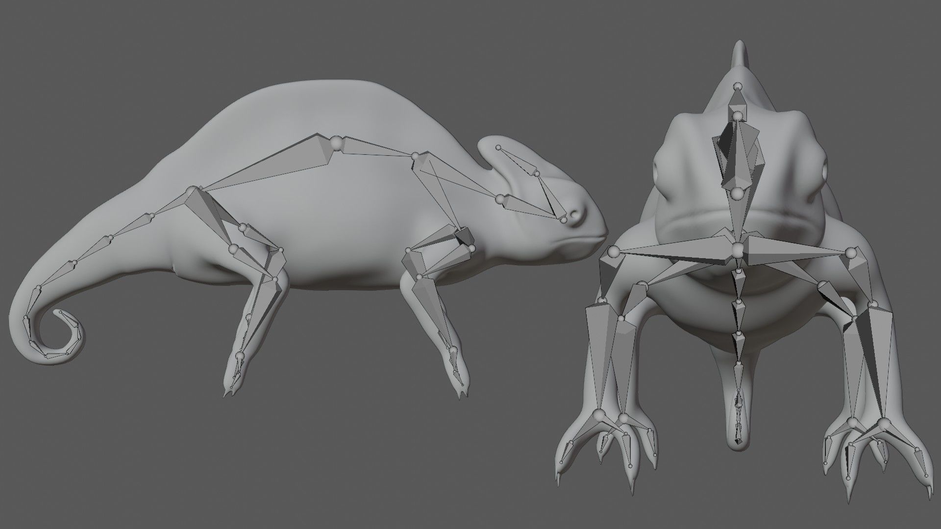 Green Chameleon Low-poly 3D model_6
