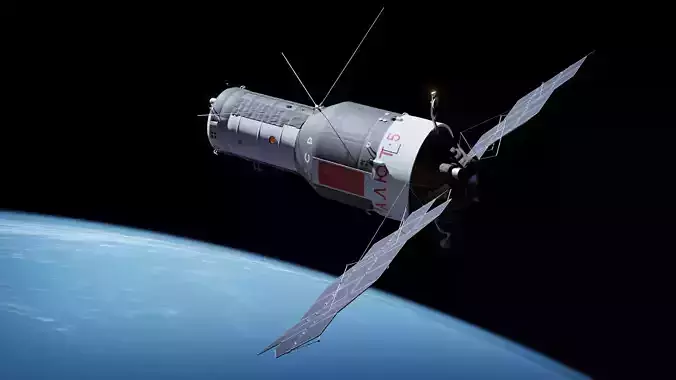 Almaz Military Salyut Space Station 3D model