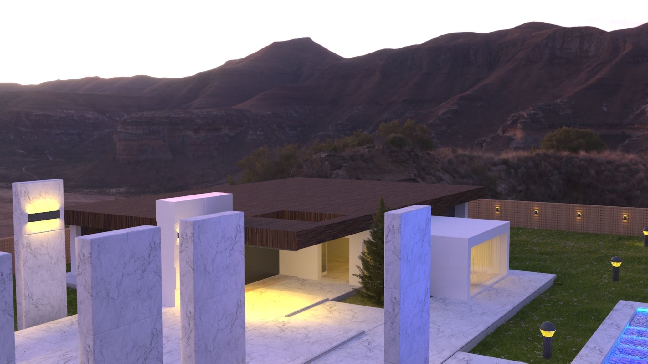 Modern Luxury House 3D model_4