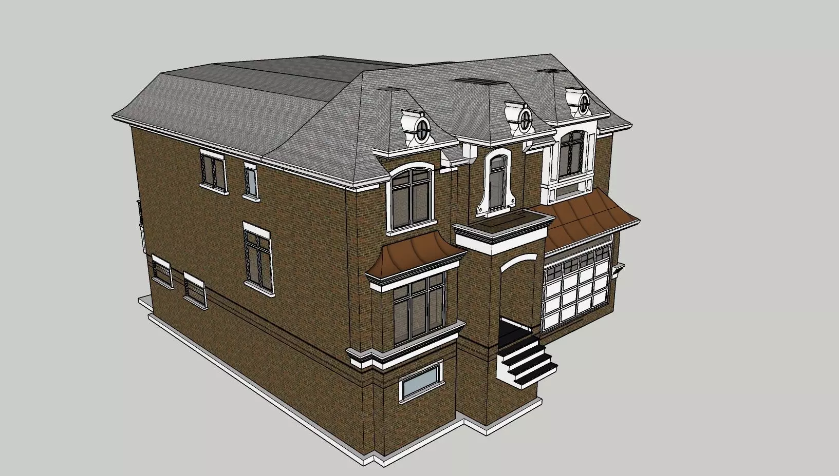 House two story brick Free 3D model