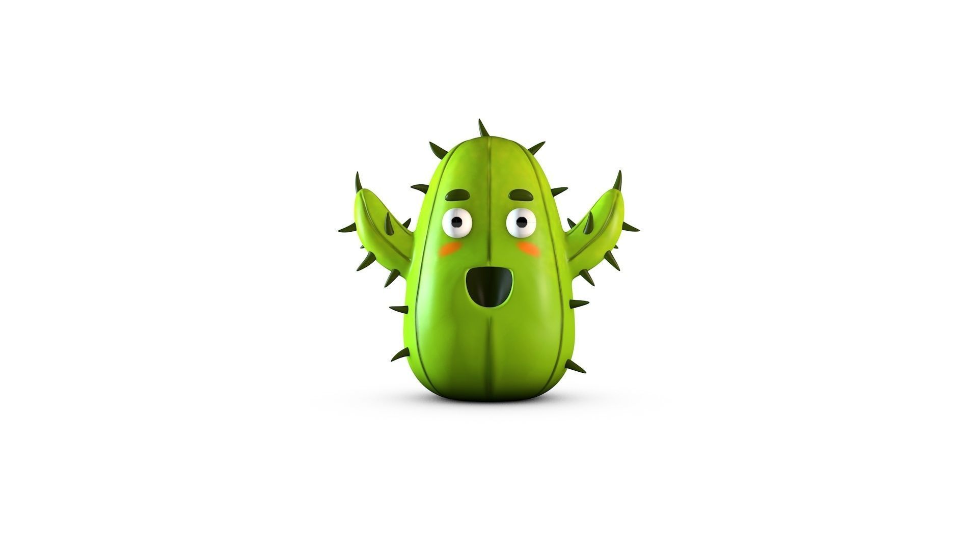 3 pieces Cartoon Little Characters Low-poly 3D model_2