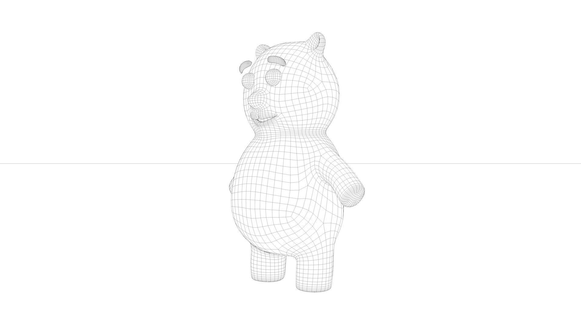 3 pieces Cartoon Little Characters Low-poly 3D model_12