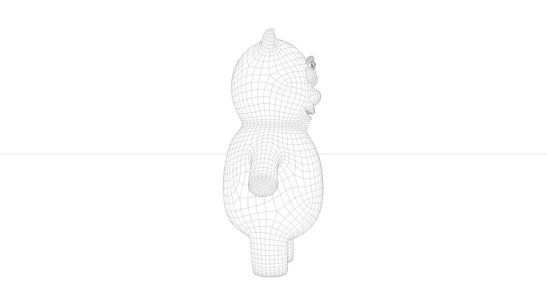 3 pieces Cartoon Little Characters Low-poly 3D model_16