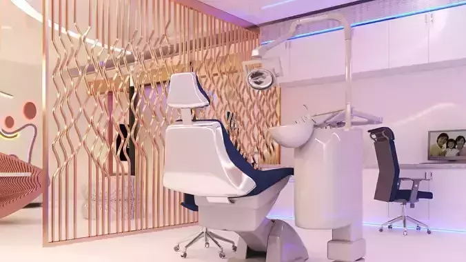 Modern dentist clinic 3D model Doctors 