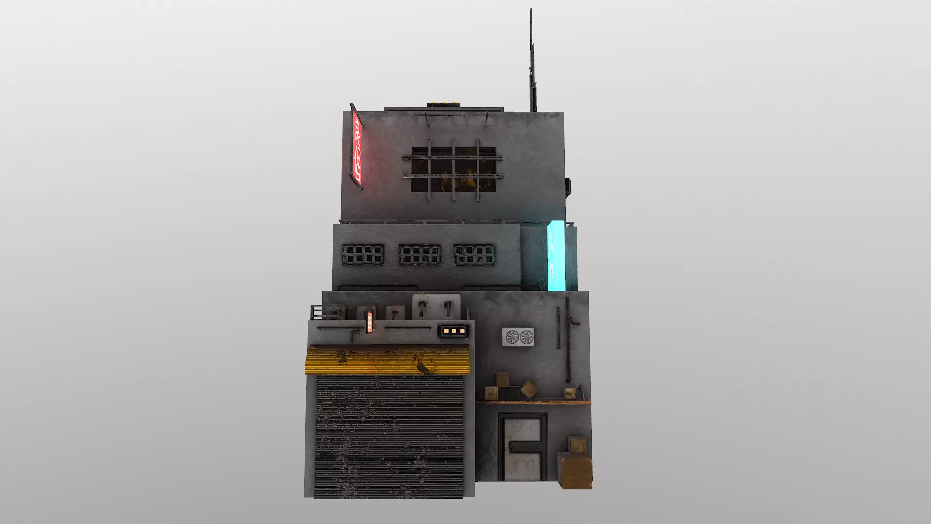 Cyberpunk Building 3 Low-poly 3D model