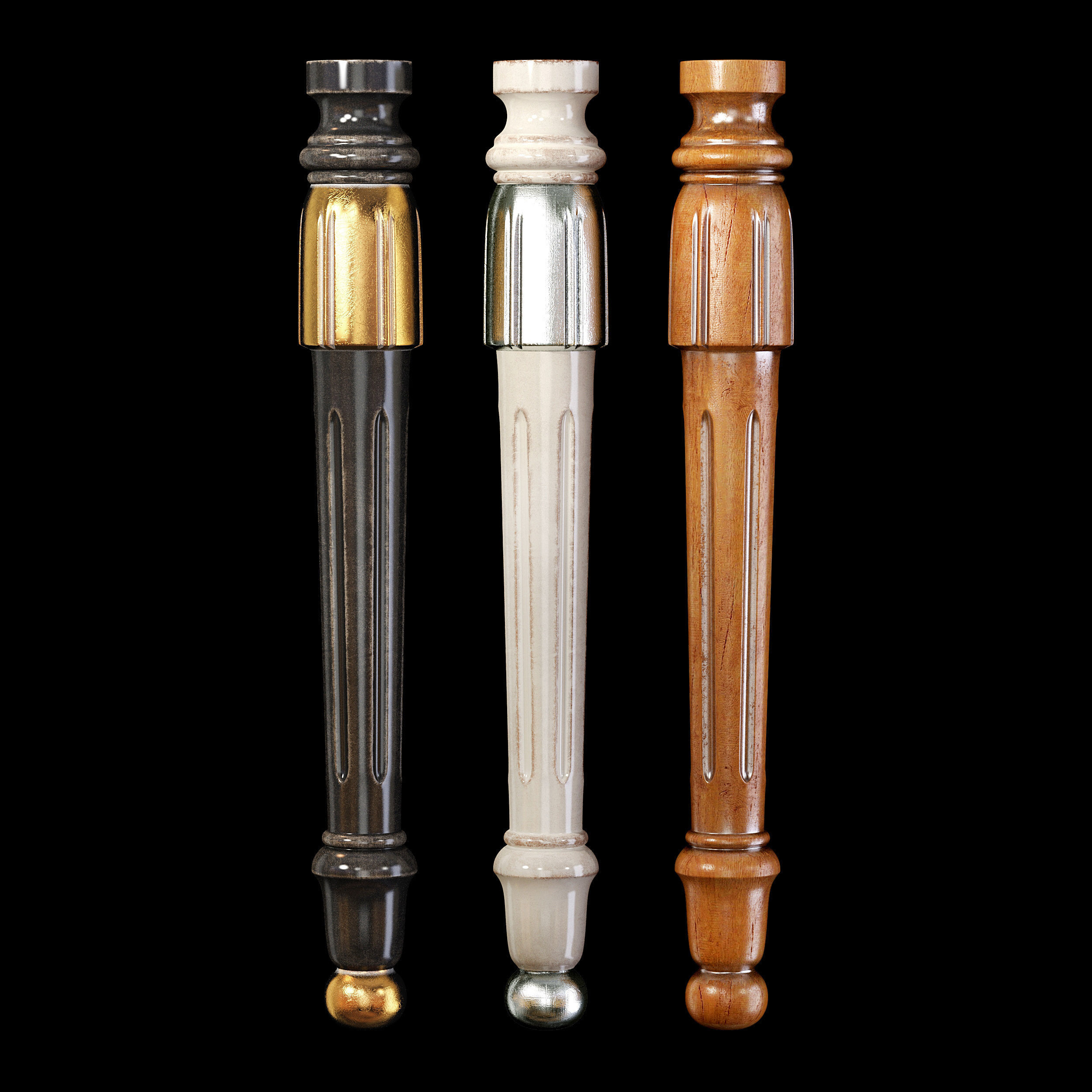 Classic leg 005 3D model_1