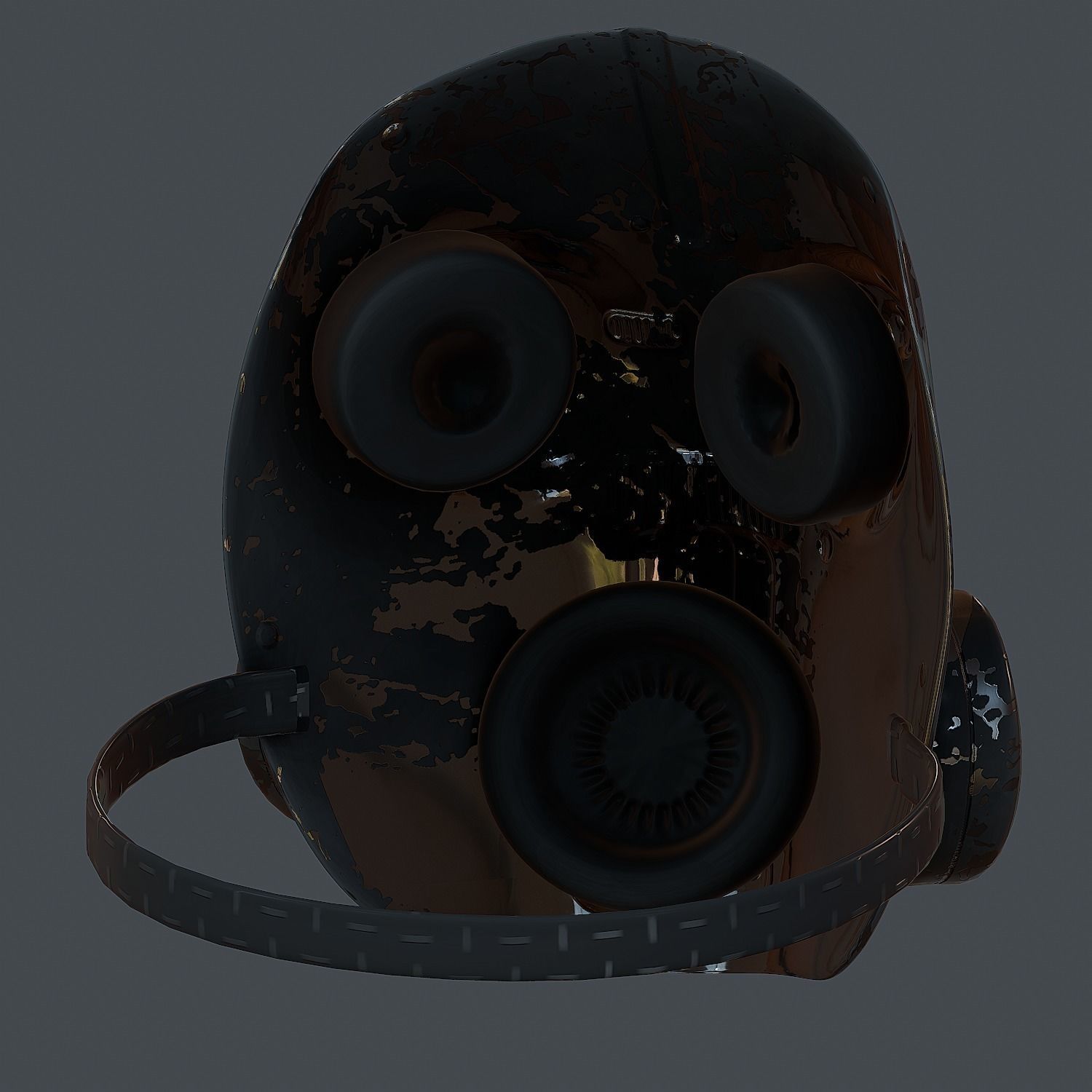 Gas mask helmet 3d model scifi Low-poly 3D model Low-poly 3D model_7