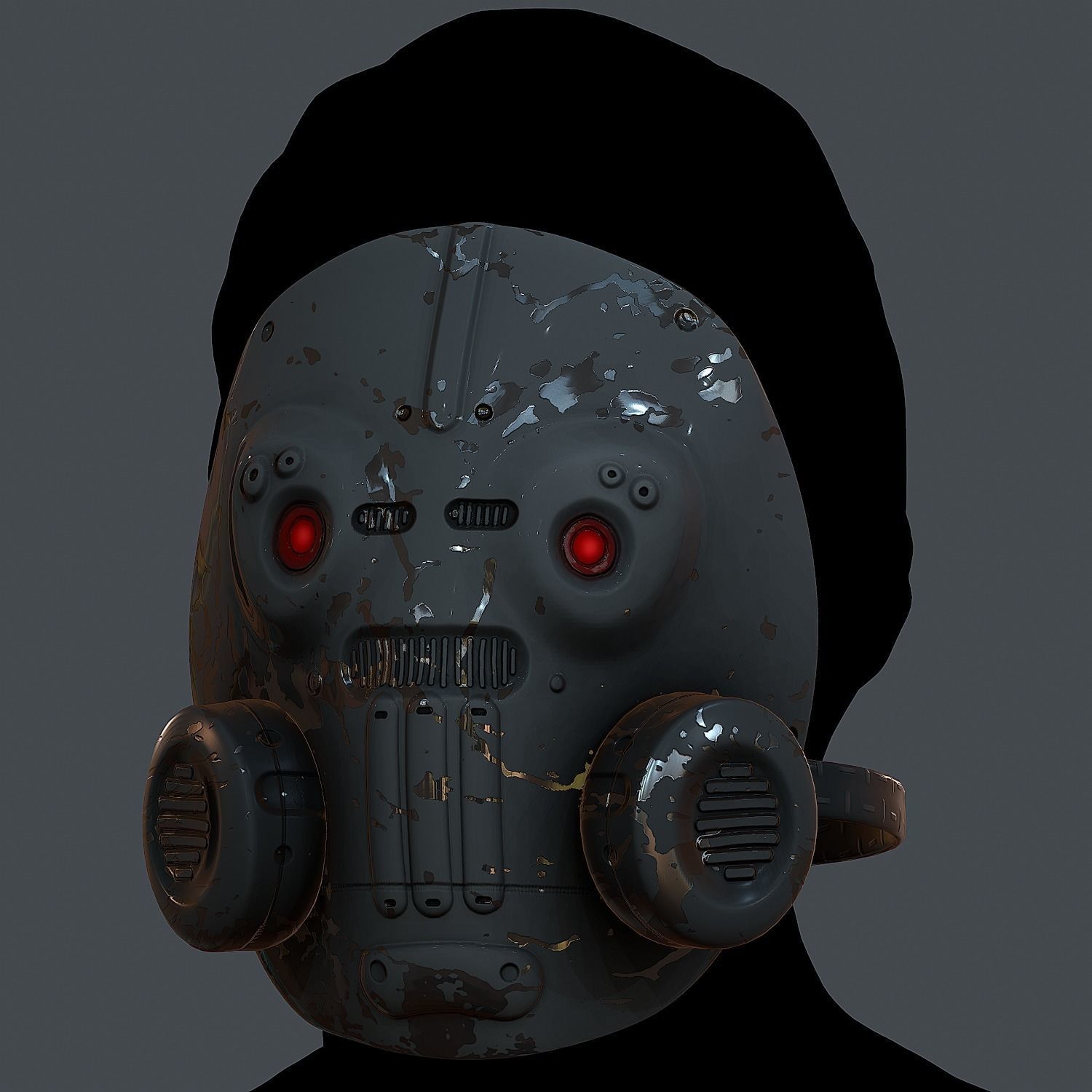 Gas mask helmet 3d model scifi Low-poly 3D model Low-poly 3D model_3