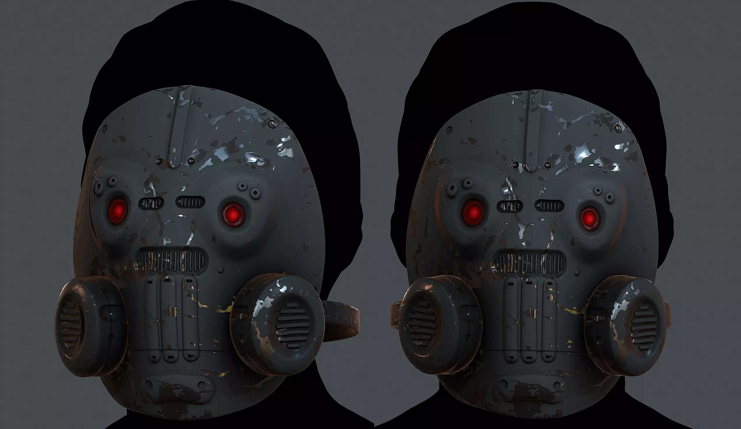 Gas mask helmet 3d model scifi Low-poly 3D model Low-poly 3D model_0