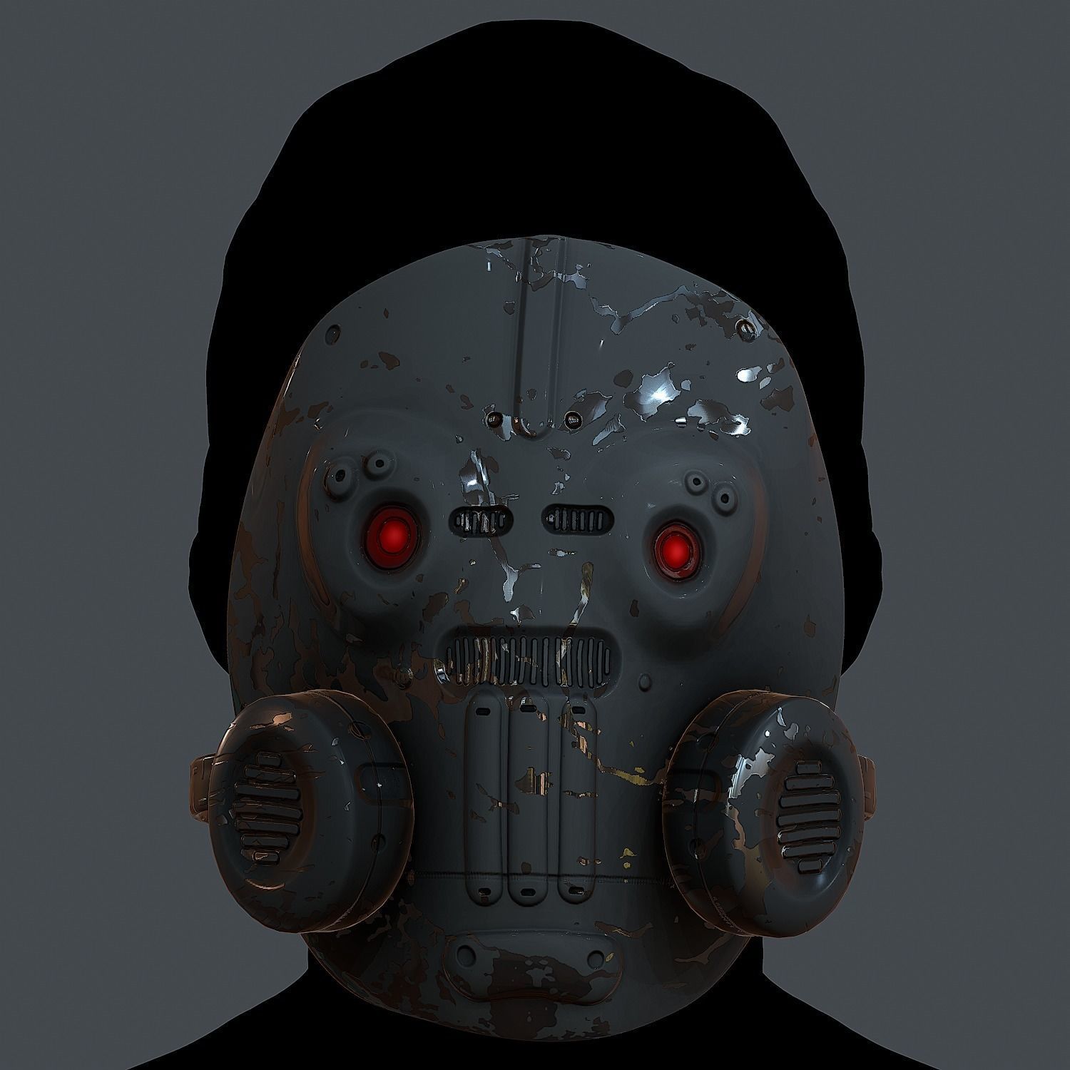 Gas mask helmet 3d model scifi Low-poly 3D model Low-poly 3D model_1