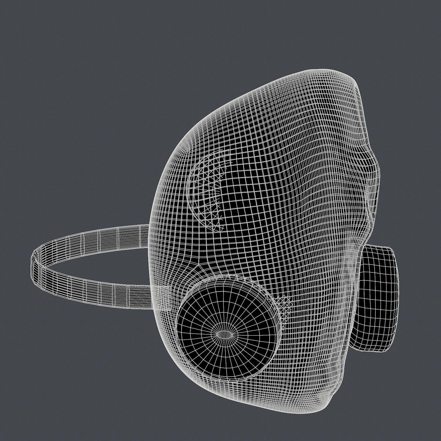Gas mask helmet 3d model scifi Low-poly 3D model Low-poly 3D model_6