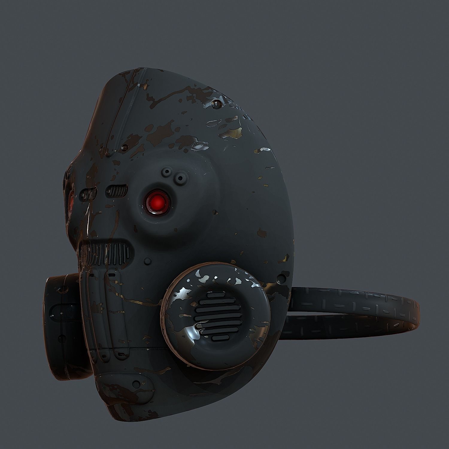 Gas mask helmet 3d model scifi Low-poly 3D model Low-poly 3D model_4