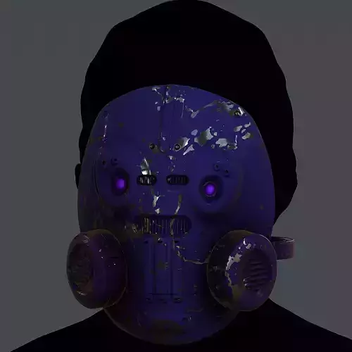 Gas mask helmet 3d model scifi Low-poly 3D model