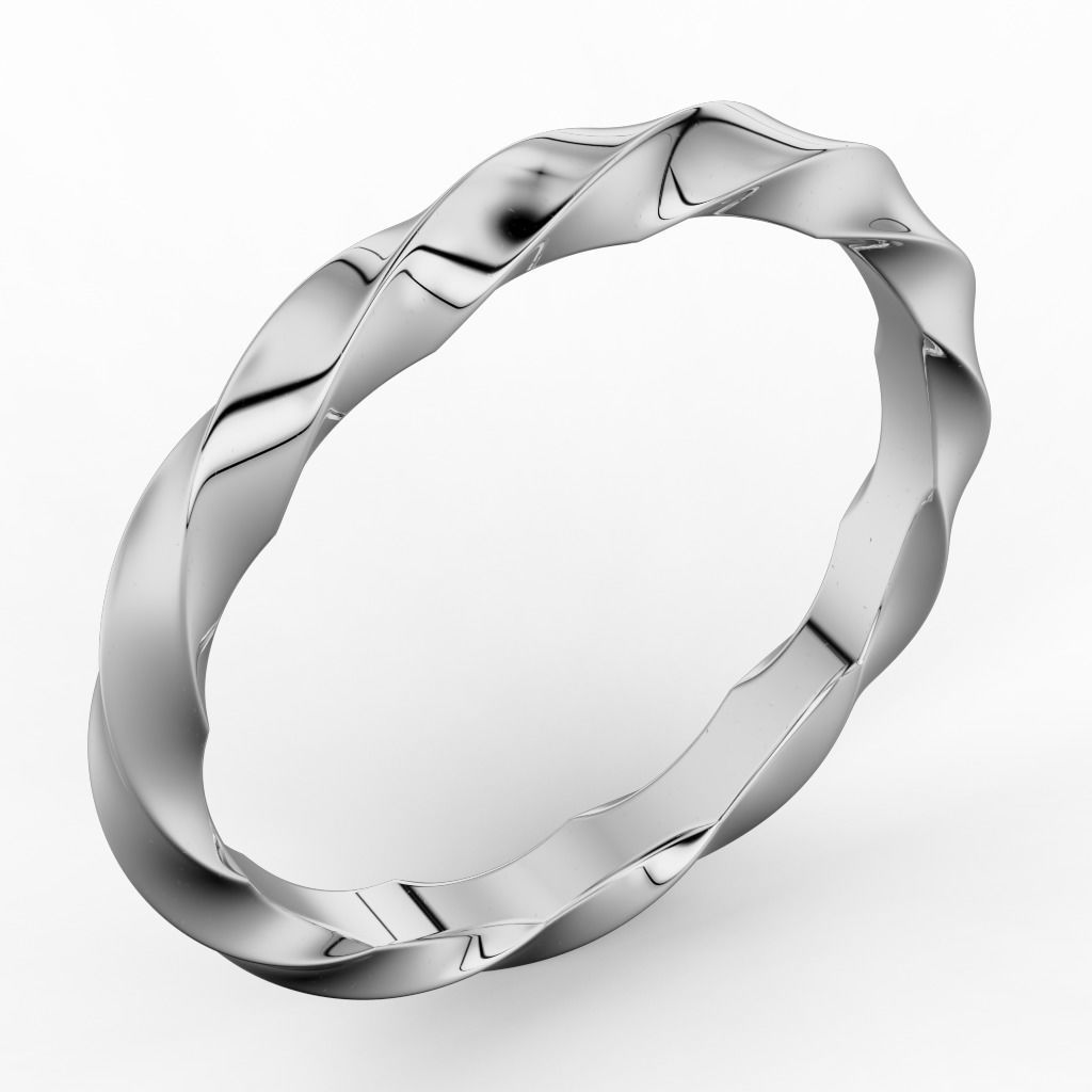 Set of twisted rings with stones 3D print model NoStones 3D print model_2