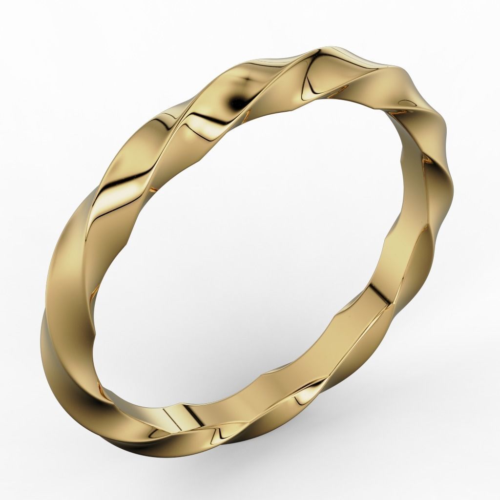 Set of twisted rings with stones 3D print model NoStones 3D print model_3