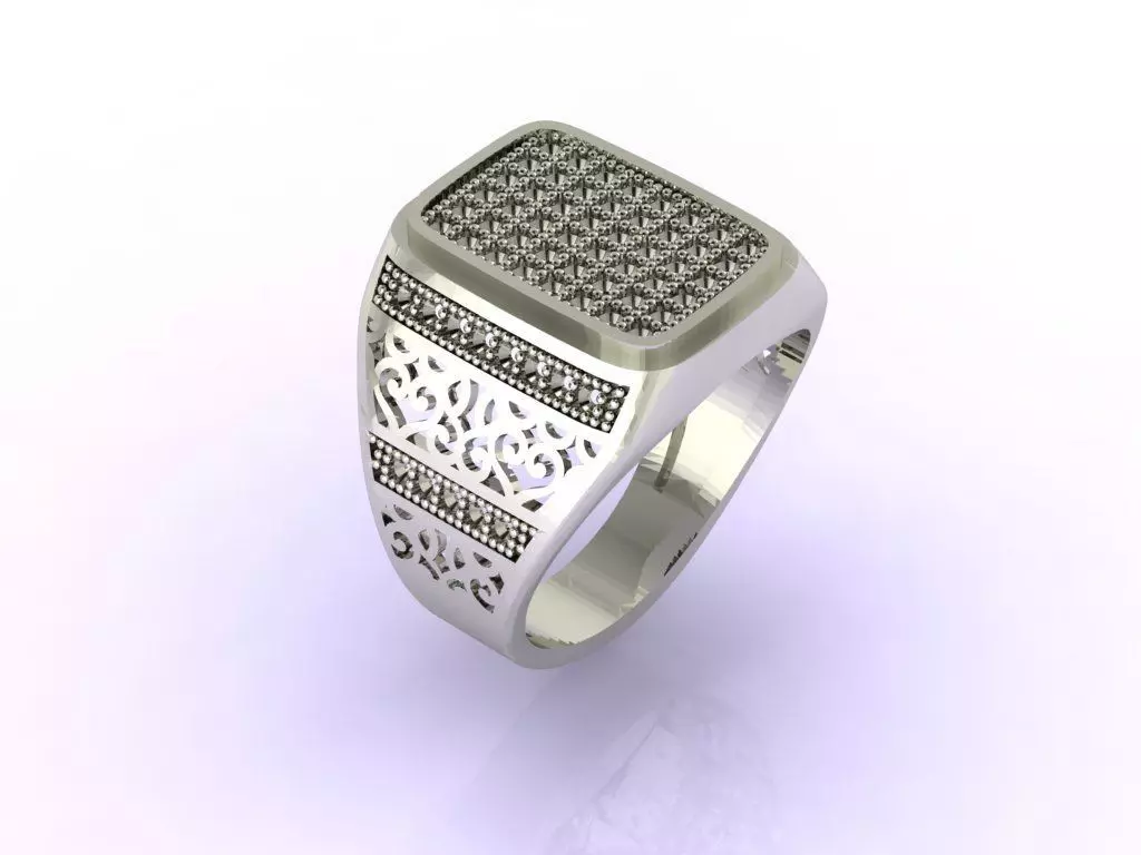 Gents Ring  - STL READY FILES  3D print model_0
