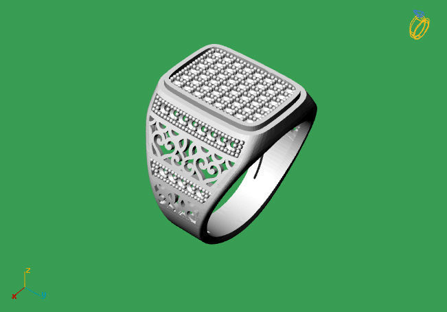 Gents Ring  - STL READY FILES  3D print model_1
