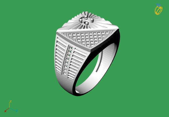 Gents Ring  - STL READY FILES  3D print model_1