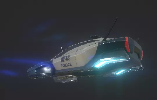 Sci-Fi Vehicle low-poly 3d model  Low-poly 3D model_0