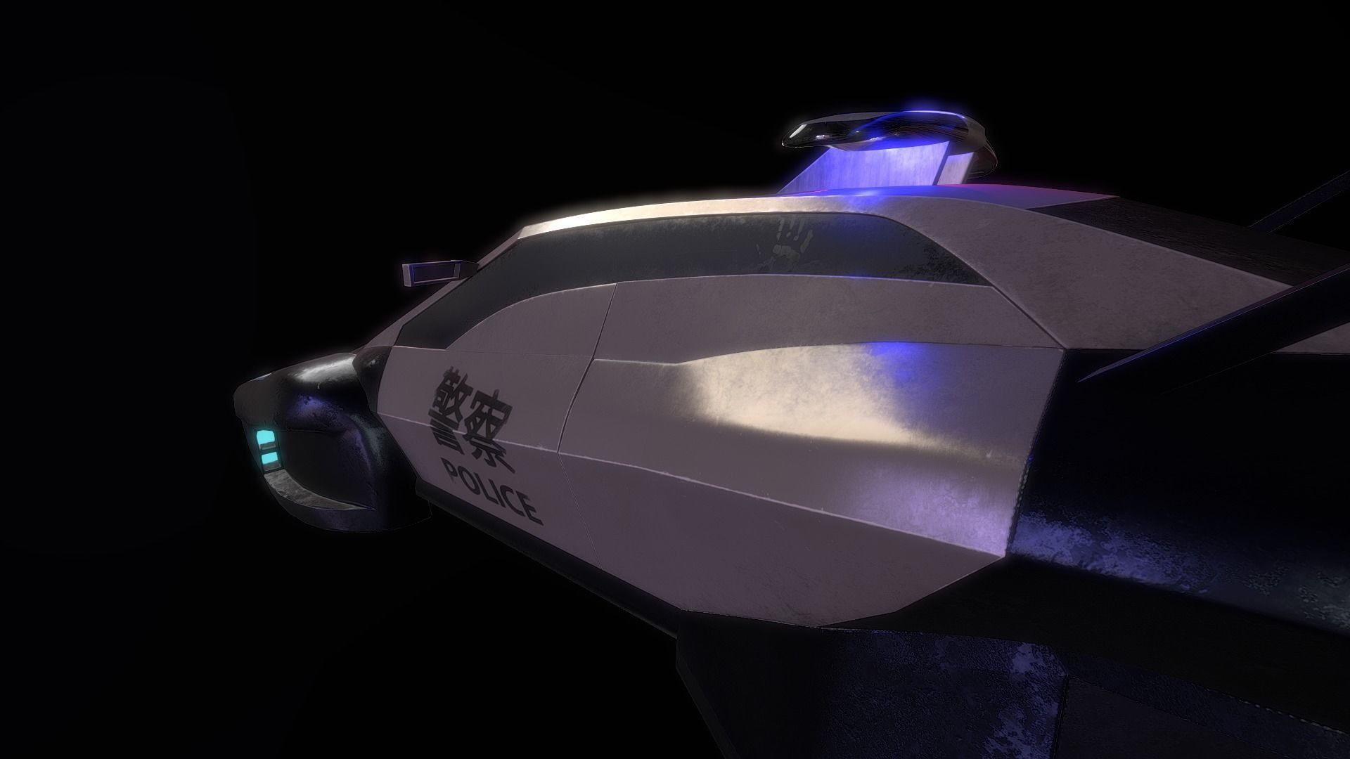 Sci-Fi Vehicle low-poly 3d model  Low-poly 3D model_2