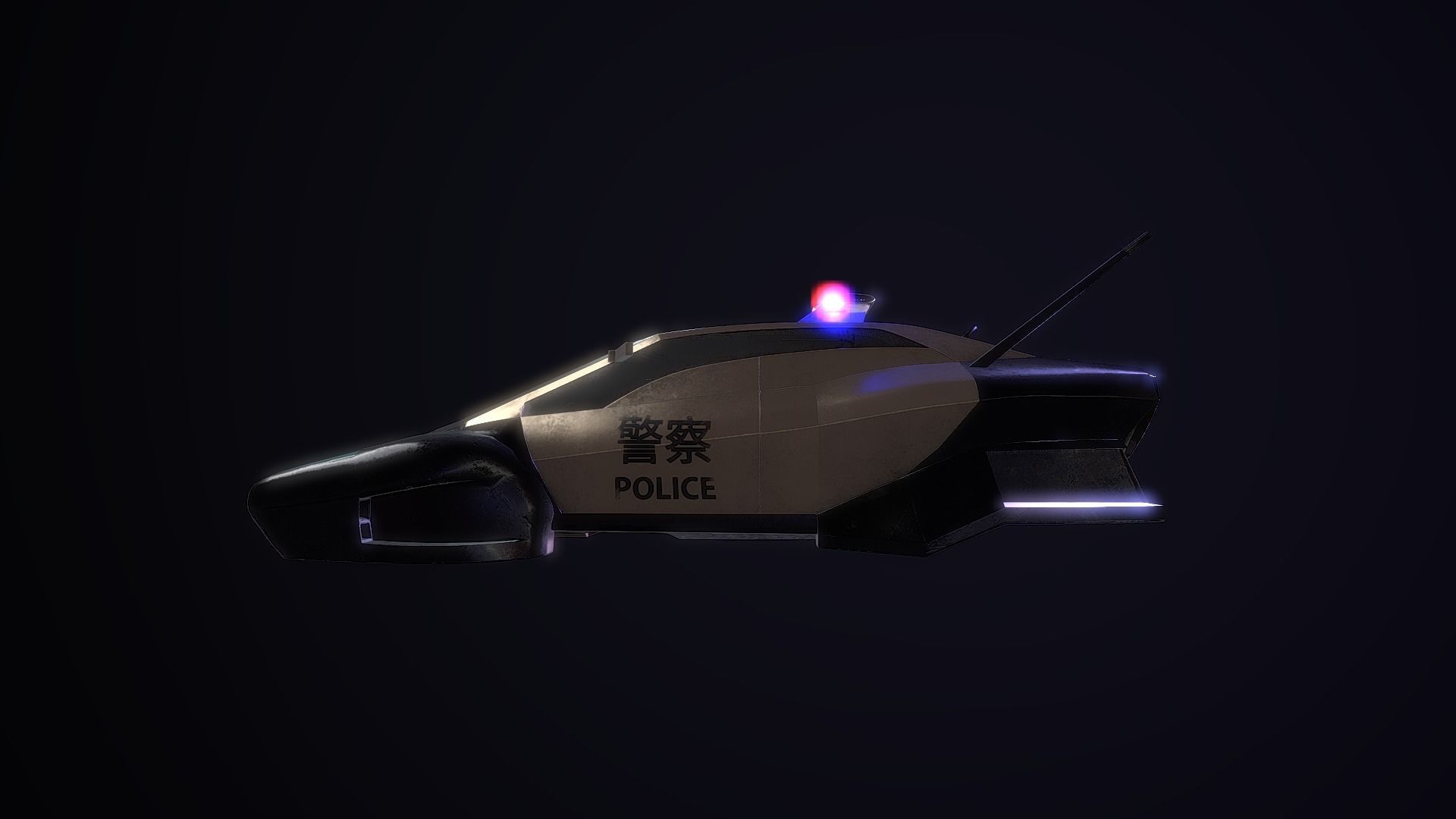 Sci-Fi Vehicle low-poly 3d model  Low-poly 3D model_4