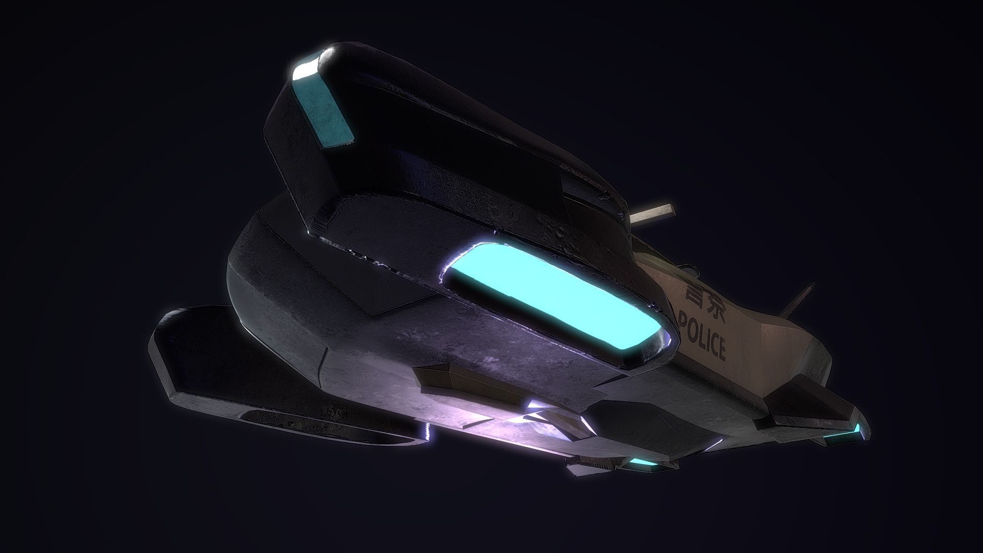 Sci-Fi Vehicle low-poly 3d model  Low-poly 3D model_7