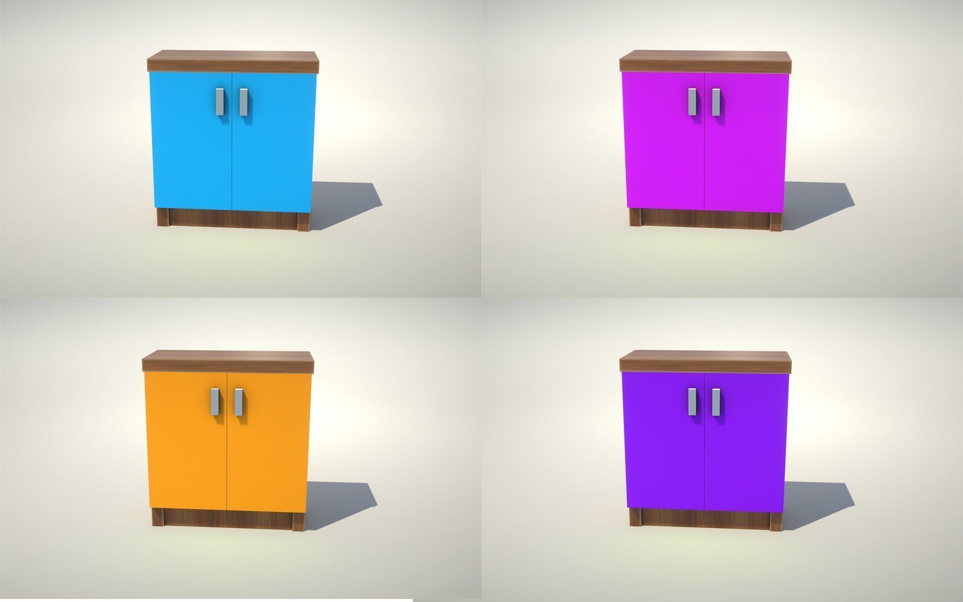 Cupboard - No 1 Low-poly 3D model_3