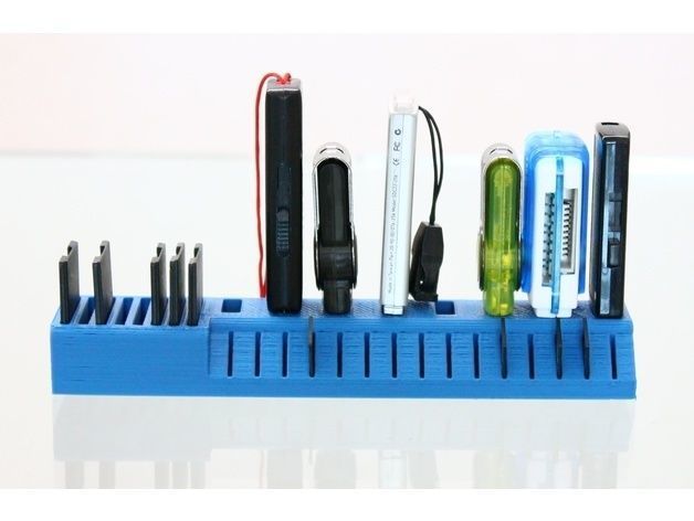 USB SDand MicroSD Holder for Wide USB Sticks 3D model_1