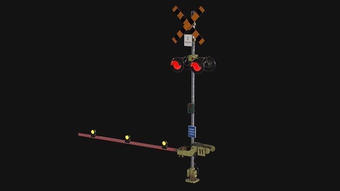 Railroad Crossing - Game Asset Low-poly 3D model
