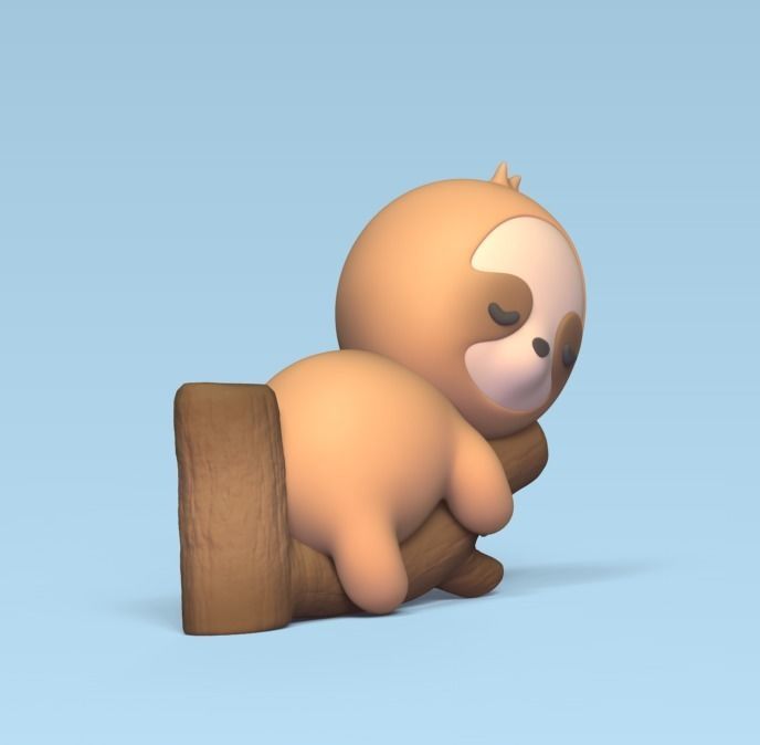 Sleeping Sloth 3D print model_2