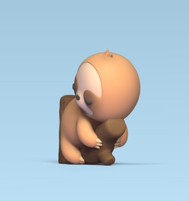 Sleeping Sloth 3D print model_1