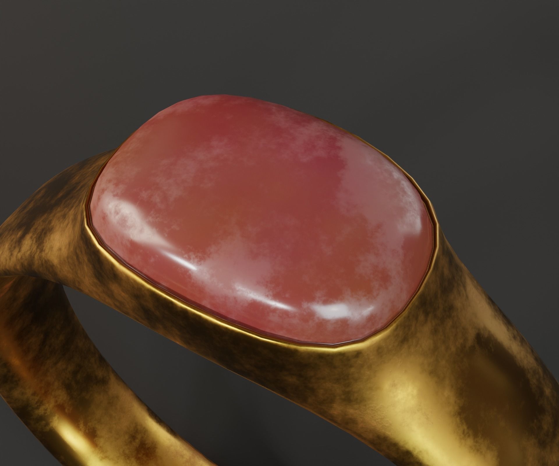 Old Ring Low-poly 3D model_3