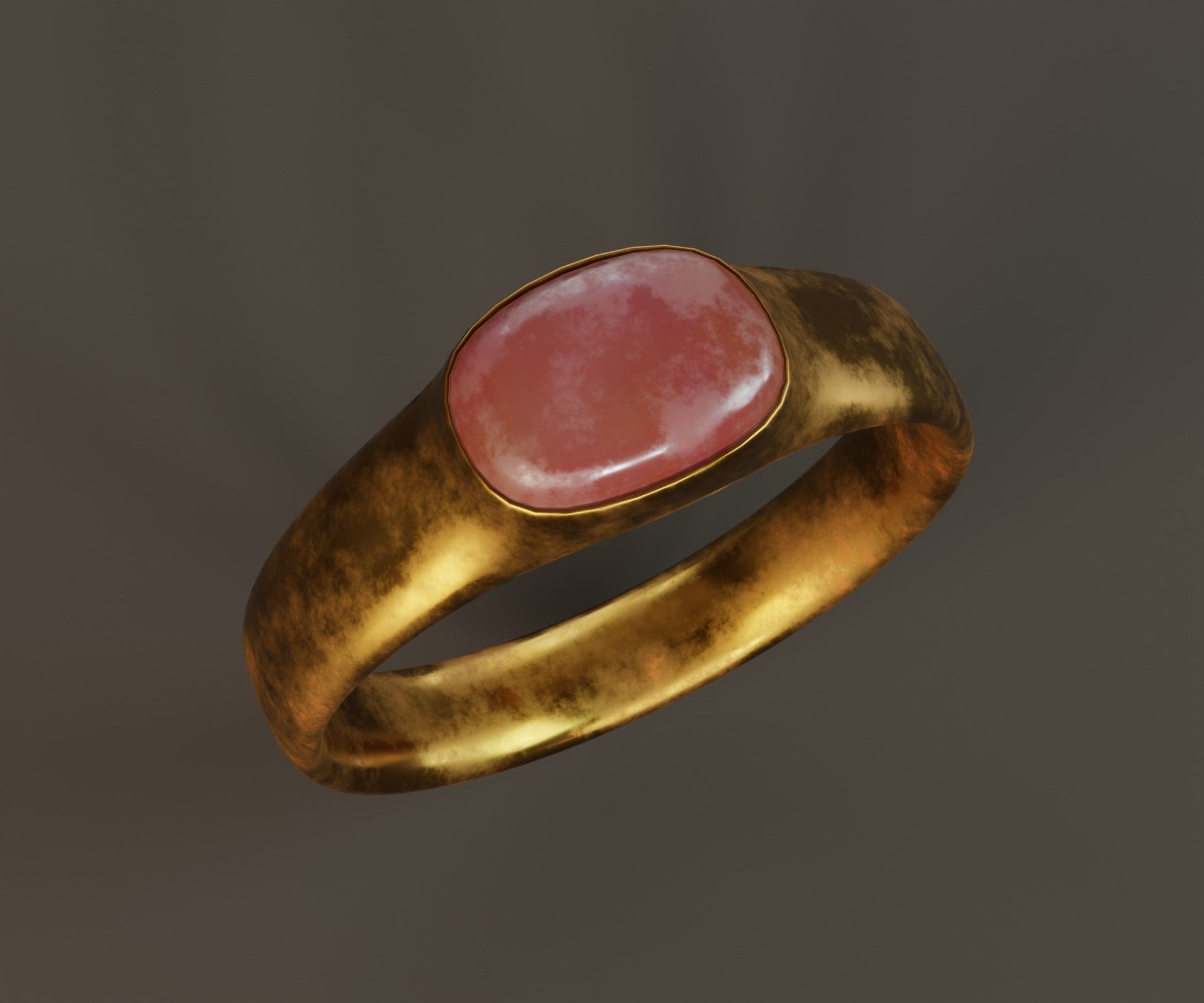 Old Ring Low-poly 3D model_1